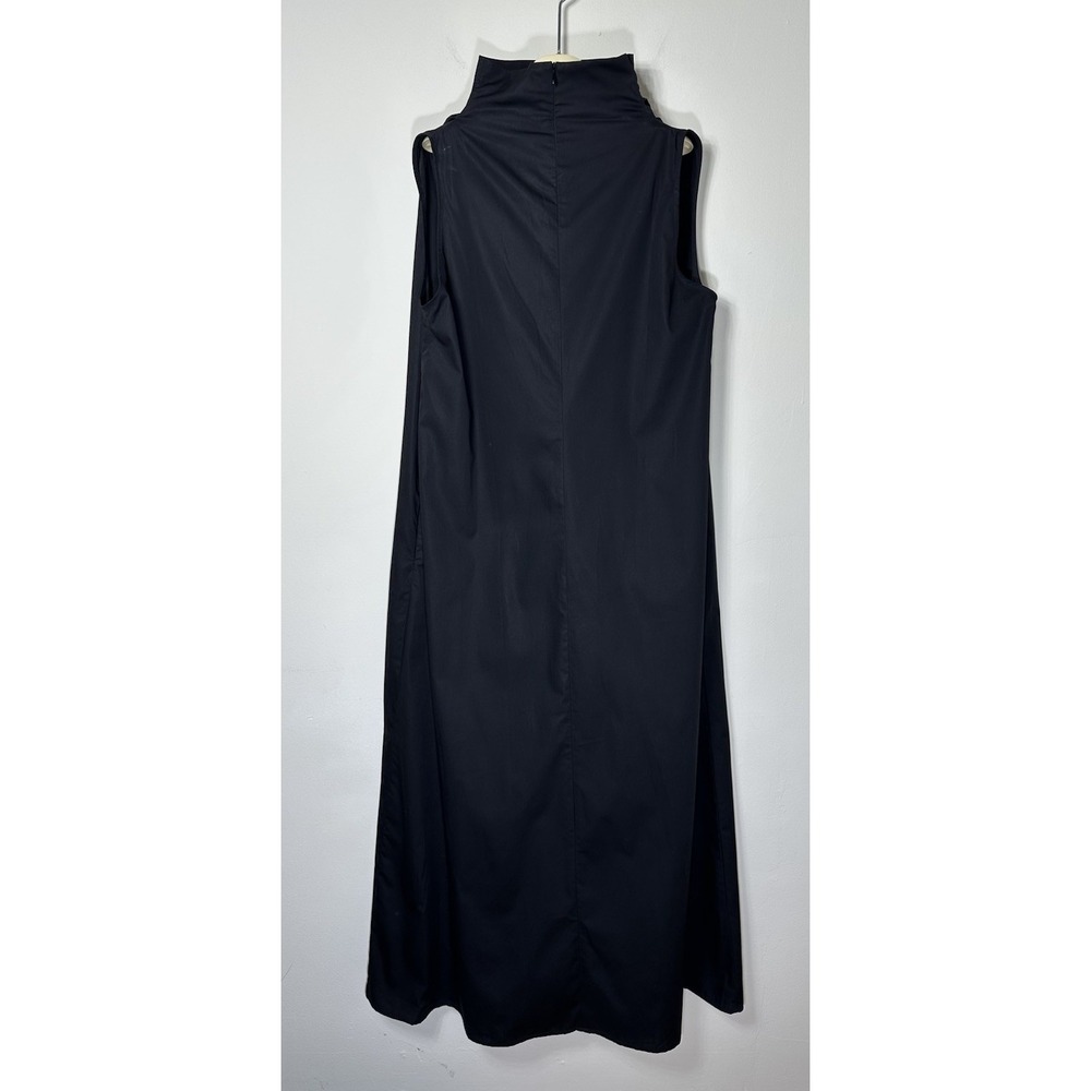 Marcella Minna Sleeveless Dress Black Size Large Maxi Cotton Pockets - Picture 7 of 13
